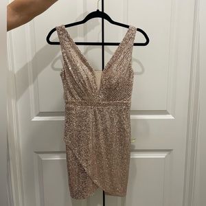 Rose gold mini dress